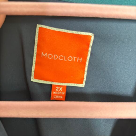 MODCLOTH Teal Ruffle Front Dress {U10} - Picture 4 of 5